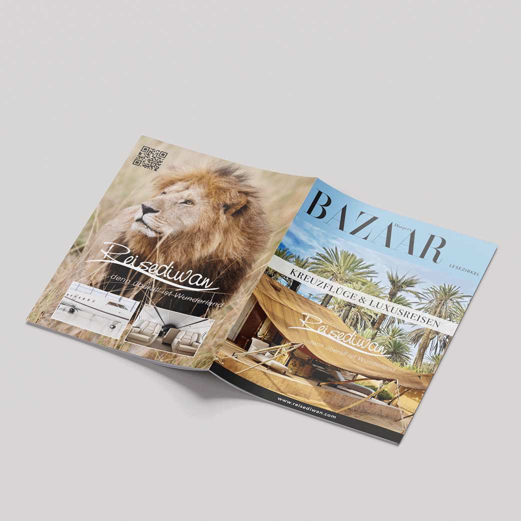 Grafik Design Editorial Harpers Bazar + ELLE Einband Reisediwan